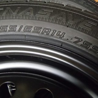 ミライース 新車外しタイヤ、ホイール4本セット 155/65R14 