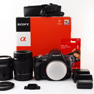 SONY α330 ブラック 標準&超望遠ダブルズームセット☆極上美品