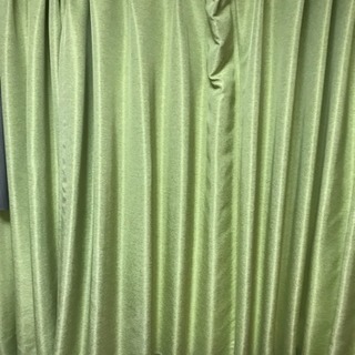 特注サイズ 綺麗な緑色のカーテン、レースセット