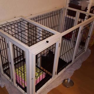 犬小屋　ゲージ　室内　折り畳み式　木製