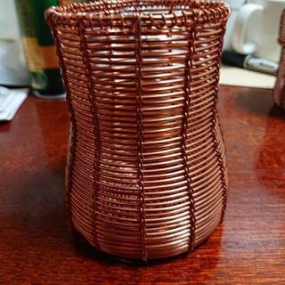 銅線の籠-筒 銅線の籠-筒