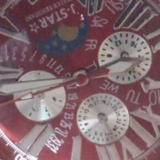 J-Star ムーンフェイス　メンズメタル腕時計　J-1033レッド　新品未使用