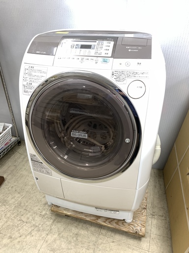 【終了】J82【 動作確認　クリーニング済 】HITACHI　日立　ドラム式洗濯機　9Kg　BD-V5300L　2010年製　★保証、付属品あり！