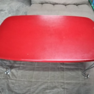［赤ローテーブル］折り畳みテーブル⁑リサイクルショップヘルプ