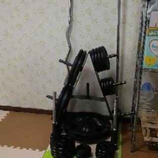 バーベルセット&ラック EZバー&スクワットパッド付