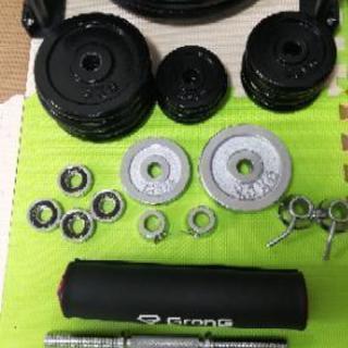 バーベルセット&ラック EZバー&スクワットパッド付