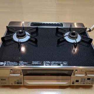 リンナイ　ガスコンロ　ガラストップ　都市ガス
