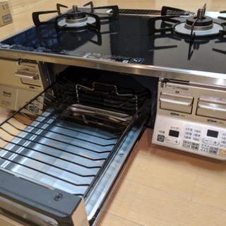 リンナイ　ガスコンロ　ガラストップ　都市ガス