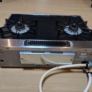 リンナイ　ガスコンロ　ガラストップ　都市ガス