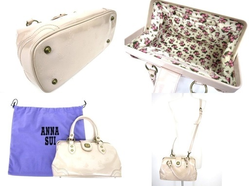 爆安プライス 中古 Anna Sui バタフライモチーフ エナメルドクターズバッグ アナスイ B 1710 美しい Neoplst Ru