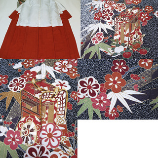 3点セット　【中古】　美品　正絹　振袖　・　袋帯　長襦袢 小さめサイズ　（k3237309-1983rymj）