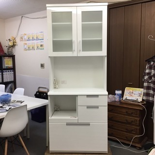 ニトリ】食器棚 カップボード DAHLIA-80KB-WH 美品 www.thebrewbarn.com.au