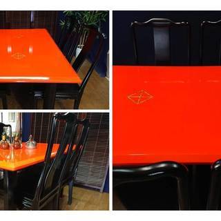 「中華風 ダイニングテーブル&唐木ダイニングチェア5点セット」