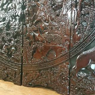 Ｚ29　「木製 4枚屏風」