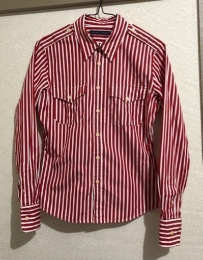 Ralph Lauren レディース 赤ストライプシャツ おかか 大阪のブラウスの中古 古着あげます 譲ります ジモティーで不用品の処分