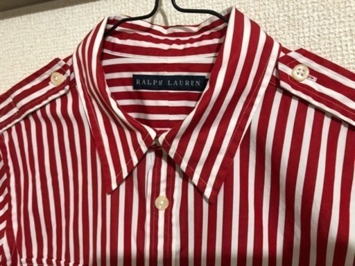 Ralph Lauren レディース 赤ストライプシャツ おかか 大阪のブラウスの中古 古着あげます 譲ります ジモティーで不用品の処分