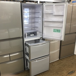 美品【 HITACHI 】日立 365L 3ドア冷凍冷蔵庫 真空チルドルーム 自動製氷機付き まんなか野菜室R-S370DMV