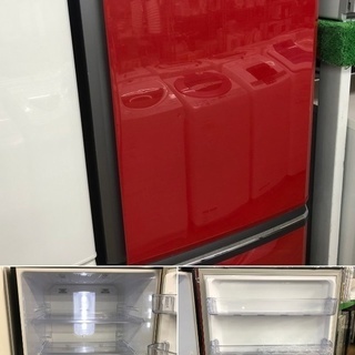 美品【 MITSUBISHI 】三菱  335L ３ドア冷蔵庫省スペース設計 自動製氷機 イタリアンレッドMR-C34EX