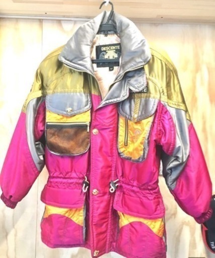 デサント DESCENTE スキーウェア 上下セット パープル×ゴールド M