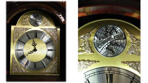 良品 可動品 Tempus Fugit ホールクロック 螺鈿細工 重錘式振子時計 高  