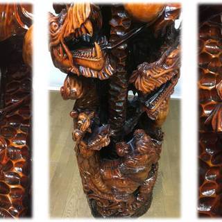 Ｚ3　「竜・虎・鷹 一目木彫り/ 高さ2m20cm」