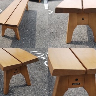 中古品　大塚家具　ダイニングセット用　ベンチ　チェア　ゴールドナッツ　キズ、汚れあり　⑰