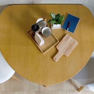 木製　半円テーブル　壁寄せテーブル　ダイニングテーブル