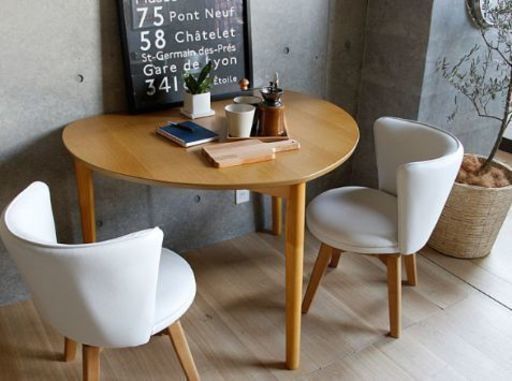 木製　半円テーブル　壁寄せテーブル　ダイニングテーブル