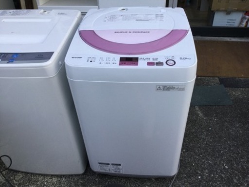 【川崎】◇美品 SHARP 全自動電気洗濯機 ES-GE6A-P ピンク 2016年製