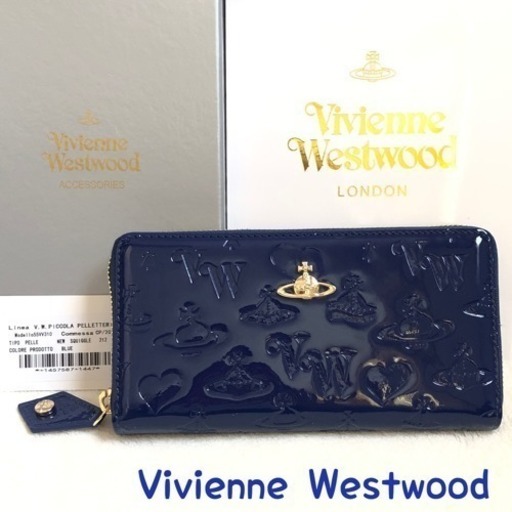 ヴィヴィアンウエストウッド 財布 正規品 新品 レディース ブルー エナメル