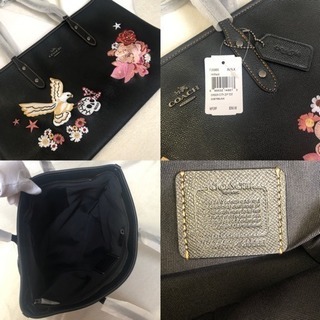 レア COACH コーチ トートバッグ 正規品 刺繍 スカル 骸骨 鳥 花 