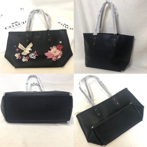 バッグ レア COACH コーチ トートバッグ 正規品 刺繍 スカル 骸骨 鳥 花