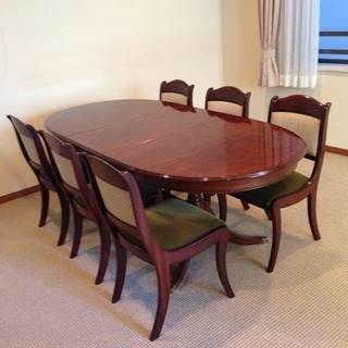 20世紀初頭 英国スタイルダイニングテーブルと椅子6脚