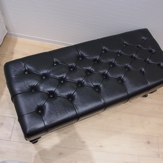 ヴィンテージ チェスターフィールド ベンチソファ レザー アンティーク 