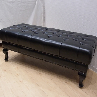 ヴィンテージ チェスターフィールド ベンチソファ レザー アンティーク 