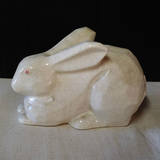陶器 兎 置物 うさぎ ウサギ a514