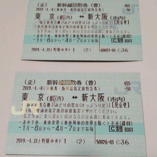 予約可新幹線回数券東京↔️新大阪期限間近