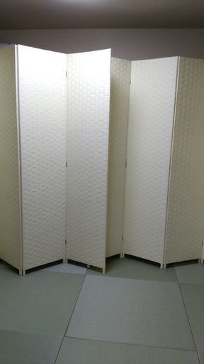 ２つセット　間仕切り　 パーテーション ついたて　アイボリー　高さ200cm 隙間なし イントレチャート アジアン 和室/洋室 オフィス…