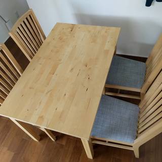 IKEA ◇バーチ無垢材◇ダイニングテーブルセット
