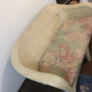 本革編み込み(二人掛けソファー，一人掛けソファー，テーブル)