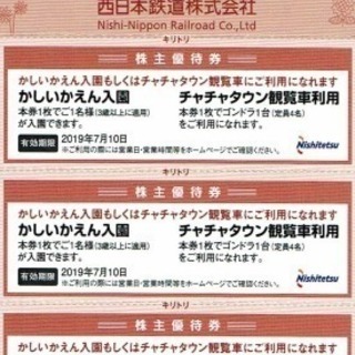  かしいかえん入園券　4枚  19年７月１０日迄 発送も賜ります！