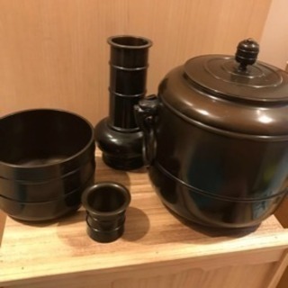 鋳物師 角田秀峰造 鋳銅 皆具一式揃 共箱 茶道具