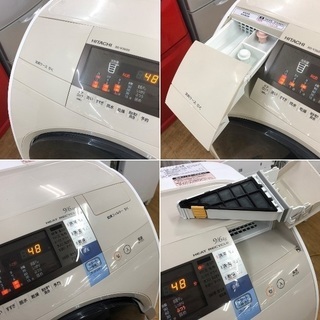 美品【 HITACHI 】日立 ビックドラム 洗濯9.0㎏/乾燥6.0㎏ ドラム式洗濯機 風アイロン ヒートリサイクル乾燥 BD-V3600L