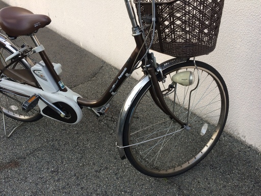 地域限定送料無料　パナソニック　ビビ　新基準　子供乗せ　茶色　26インチ　ナチュラ　アシスタ　神戸市　電動自転車