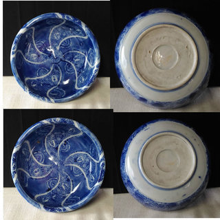 古伊万里 鉢 ② 5客 麺鉢 丼鉢 多様鉢 饂飩鉢 染付 深鉢 a611