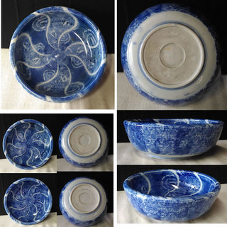 古伊万里 鉢 ② 5客 麺鉢 丼鉢 多様鉢 饂飩鉢 染付 深鉢 a611