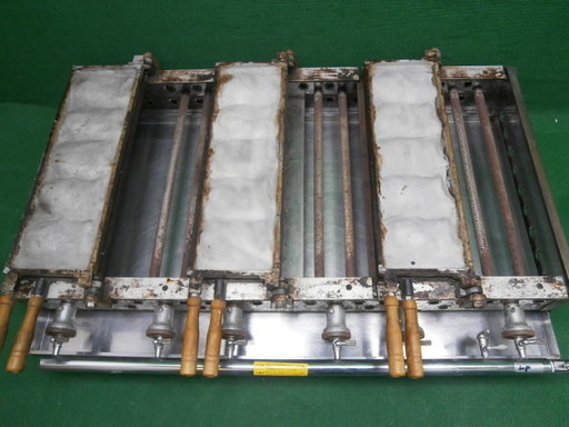 ☆中古品 焼き台 たい焼き器 3連式 業務用 5匹×3 15匹 LPガス