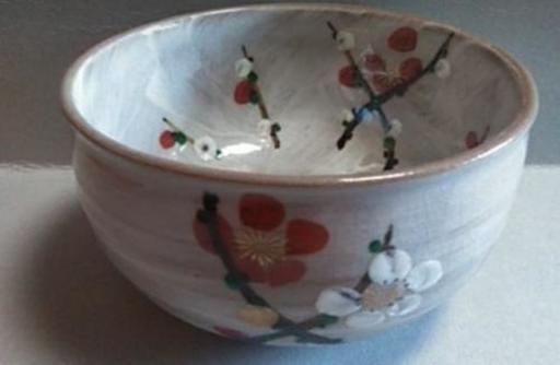 茶道具 ★ 抹茶茶碗 『紅白梅』