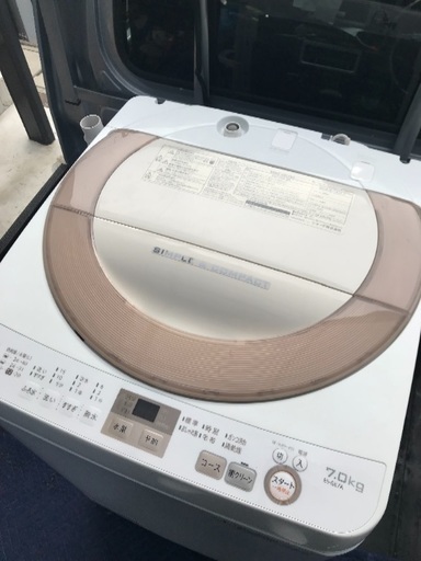 2017年製シャープ全自動洗濯機7キロ美品。千葉県内配送無料。設置無料。