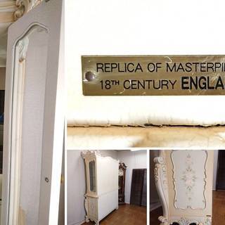 Ｚ27　イギリス アンティーク ロココ調 キャビネット 飾り棚